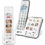 Geemarc Mobility Pack Foto Schnurloses Telefon analog Anrufbeantworter, Foto-Tasten, Freisprechen, für Hörgeräte kompatibel Weiß