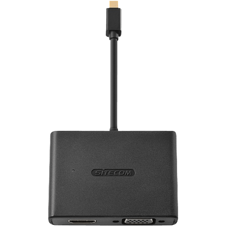 Sitecom CN-347 Mini Displayport auf HDMI-VGA 2-in-1 Adapter schwarz
