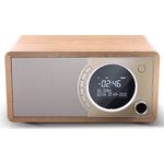 SHARP DR-450 (BR) DAB, DAB+ Digitalradio, Bluetooth, FM Radio, Alarm--Schlaf und Snooze-Funktion, Holzoptik, Braun