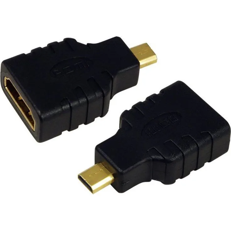 LogiLink AH0010 HDMI High Speed Adapter Buchse auf Micro HDMI Stecker, flache Ausführung und mit vergoldeten Kontakten, Ideal für Full HD schwarz
