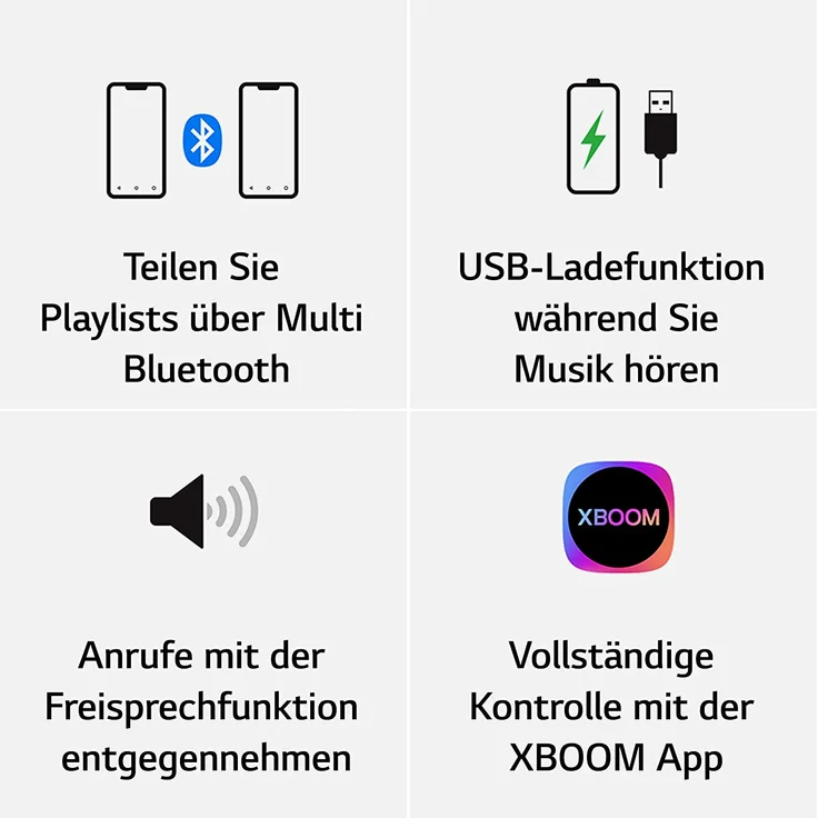 LG XBOOM Go PL7 Bluetooth-Lautsprecher mit Mikrofon, weiß – Bild 4