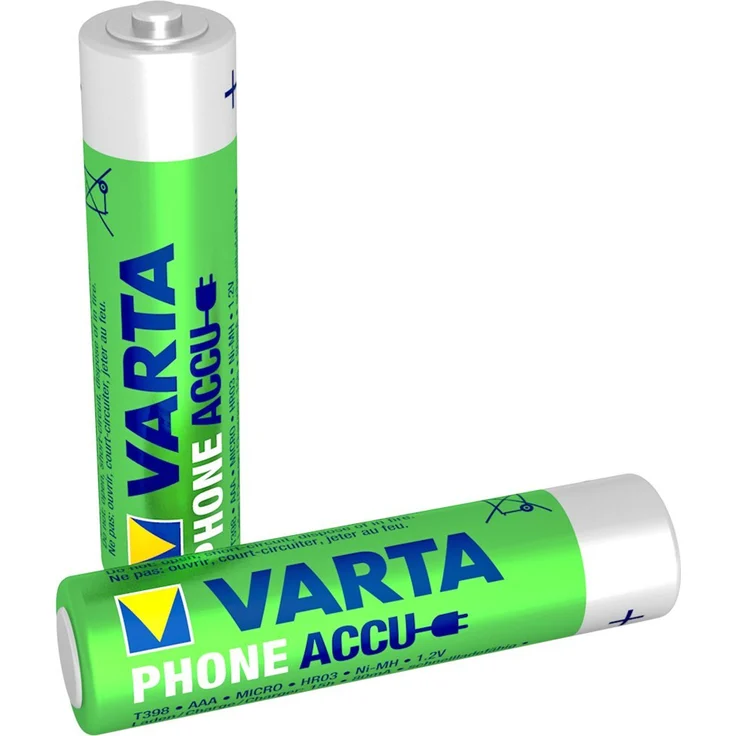 VARTA Recharge Akku Phone AAA Micro 800 mAh Ni-Mh Akku (geeignet für schnurlose Telefone) 2er Pack – Bild 1