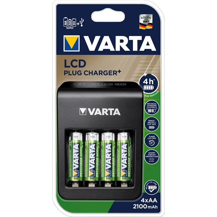 Varta LCD Plug-Plus Rundzellen-Ladegerät inkl. Akkus Mignon (AA), 9V Block – Bild 10
