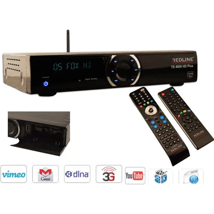 Redline TS 4000 HD Plus DVB-S/S2, HDMI, EPG, WLAN, Aufnahmefunktion, schwarz