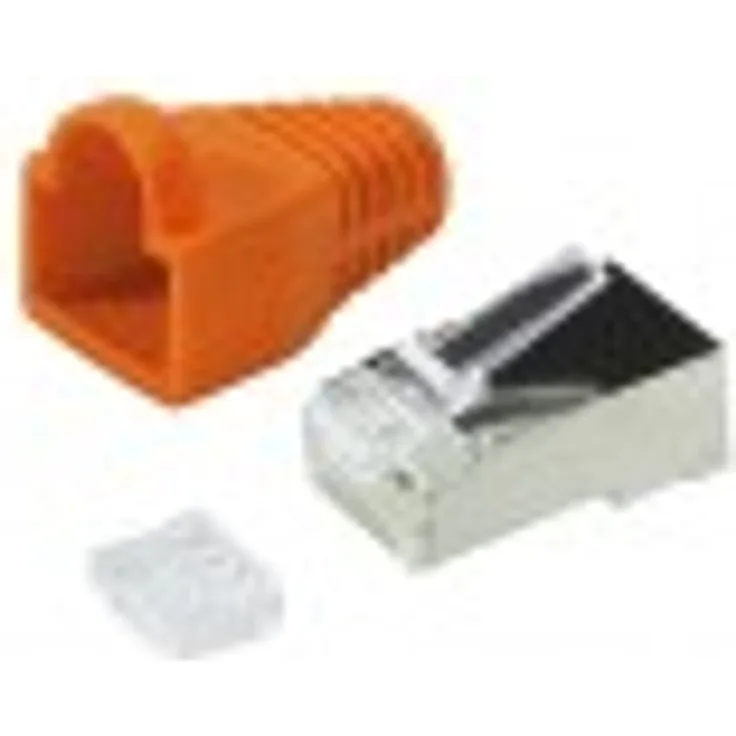 1 x CAT6 RJ45 Patchkabel Modular Crimp Stecker geschirmt orange CAT 6 Netzwerk