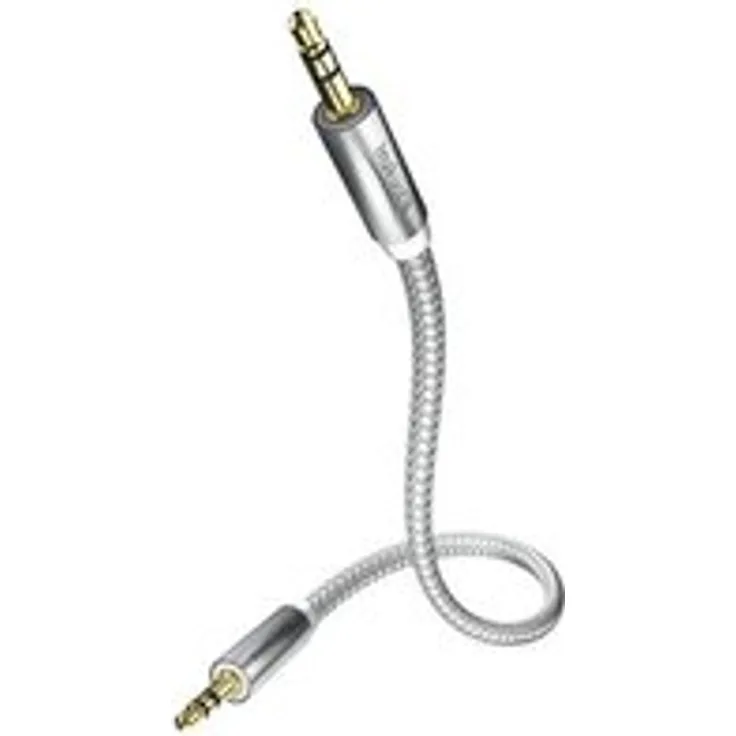 in-akustik Klinke Audiokabel für Audiogerät, iPod, Notebook - 1,50 m - Abschirmung - 1 x Klinke Stecker Audio - 1 x Klinke Stecker Audio - Vergoldete Kontakte - Weiß, Silber
