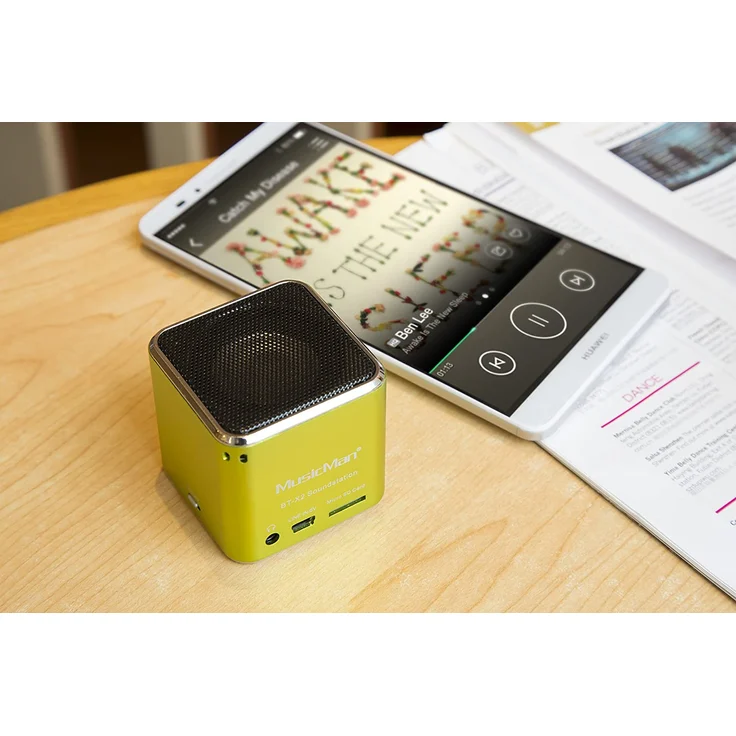 Technaxx MusicMan mini Wireless Soundstation BT-X2 Bluetooth-Lautsprecher mit Kartenleser, grün – Bild 6