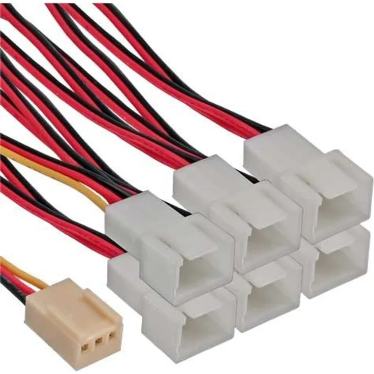 InLine - Lüfter Adapterkabel - 3-Pol Molex (W) - 6 x 3-Pol Molex (W) - 15 cm (33436)