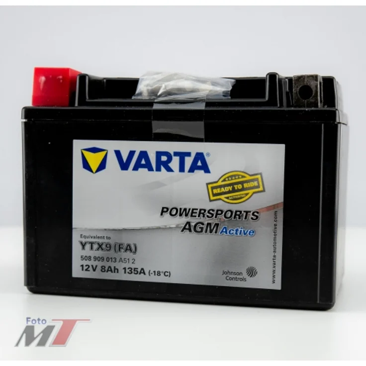 Varta Batterie YTX9 (FA) 12V 8Ah 135A Powersport AGM Active 508909013 – Bild 1