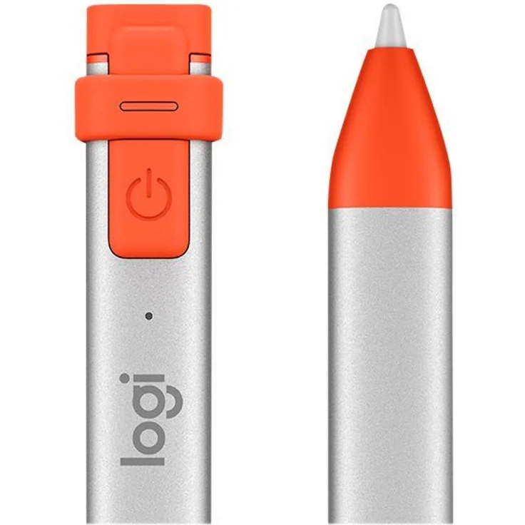 Logitech Crayon Digitaler Zeichenstift, Pixelgenau, Für alle ab 2018 veröffentlichten iPads, Anmerkungen & Zeichnungen, Apple Pencil Technologie, Handballenerkennung, 1.2 m Sturzschutz - Grau-Orange – Bild 3