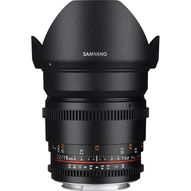 SAMYANG 13016T2.2O 16 mm T2.2 VDSLR ED AS UMC CS II Objektiv für Anschluss Olympus 4/3 schwarz