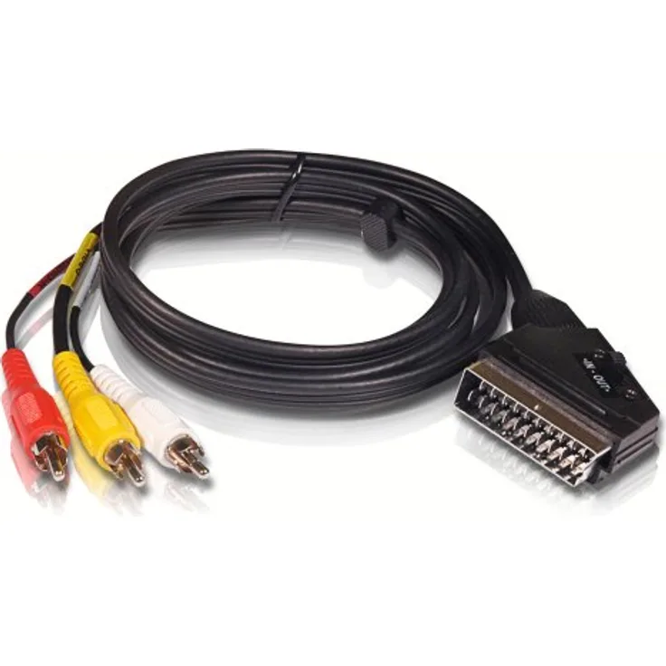Philips SWV 2255 W-10 Scart Audio--Video-Kabel (3x Cinch) 1,5 m schwarz