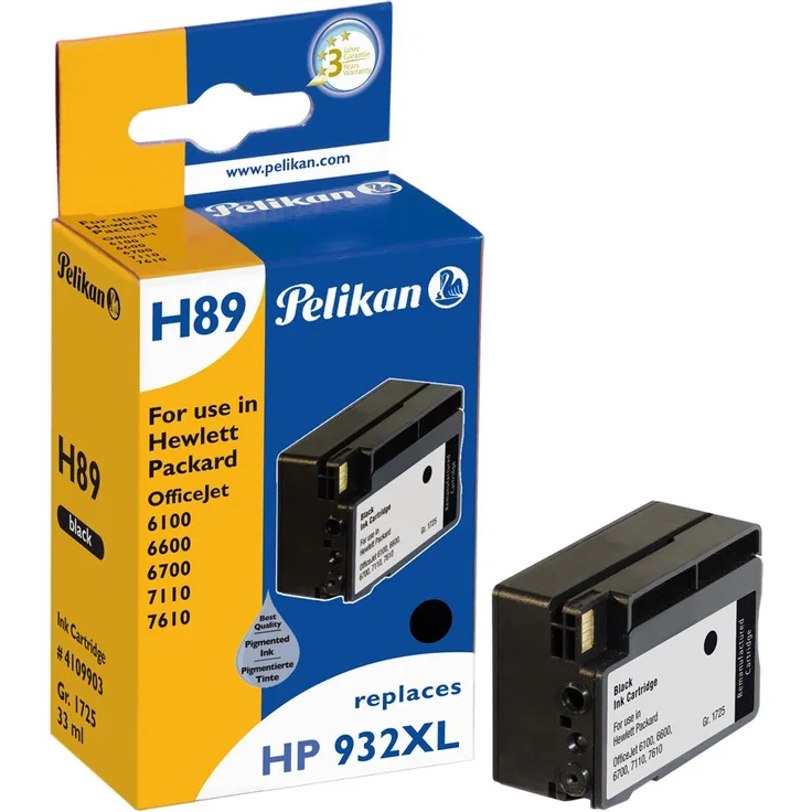 Pelikan Druckerpatrone H89 ersetzt HP CN053AE, Schwarz