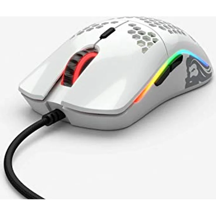 Glorious PC Gaming Race Model O Gaming-Maus mit Kabel, Weiß Glänzend – Bild 1