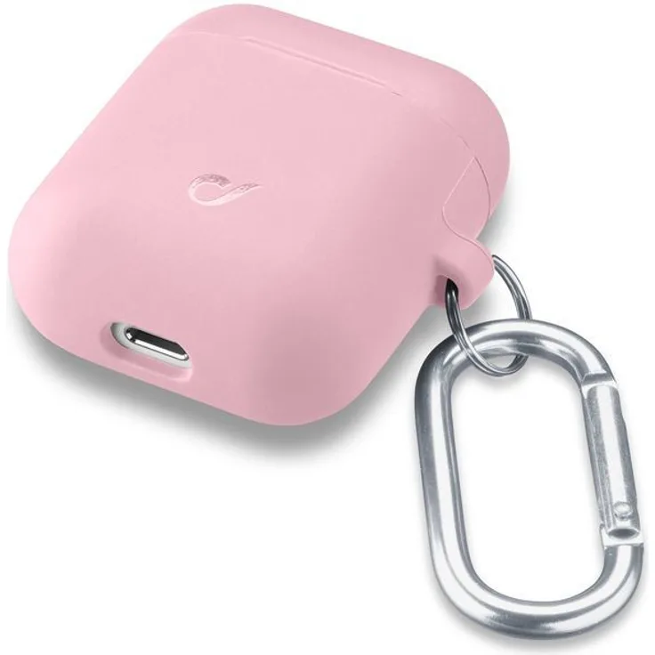 Cellularline Bounce Soft Touch Silikon AirPod Hülle mit Haken für Apple AirPods 1 & 2