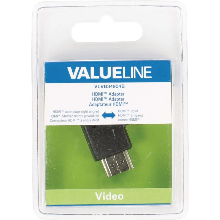 Valueline VLVB34904B - Kabelschnittstellen--Adapter (HDMI, HDMI, Male Connector-Female Connector, Schwarz)