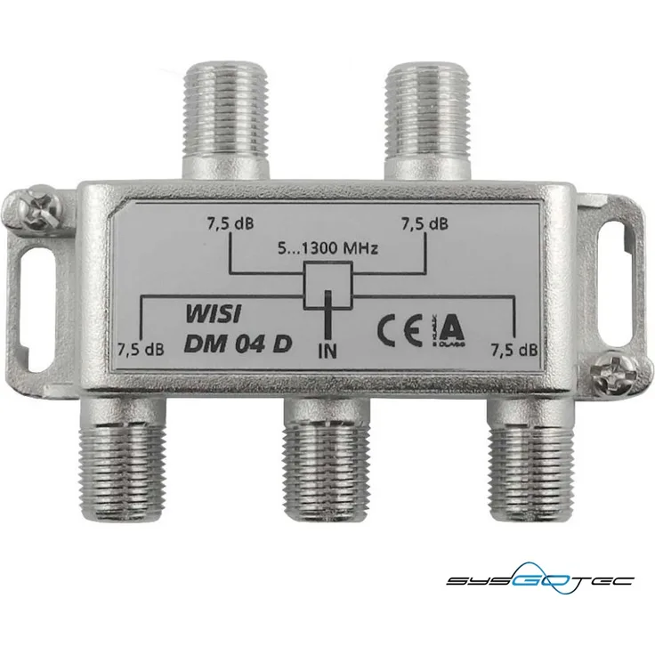 WISI Verteiler 4f. 5-1300MHz 7,5dB Cl.A DM 04 D