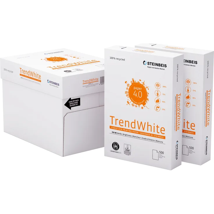 Steinbeis TrendWhite DIN A4 - 5 x 500 Blatt - weiß - Multifunktionspapier - 80 g / m²