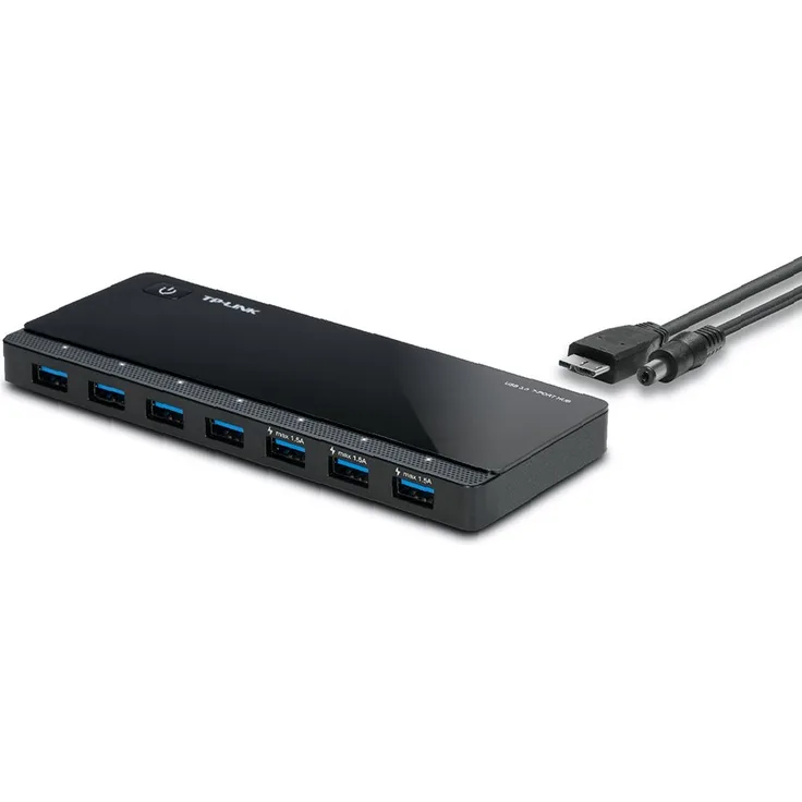 TP-LINK UH700 - TP-Link USB 3.0 7-Port Hub with UK power adaptor and 1m USB 3.0 cable - UH700