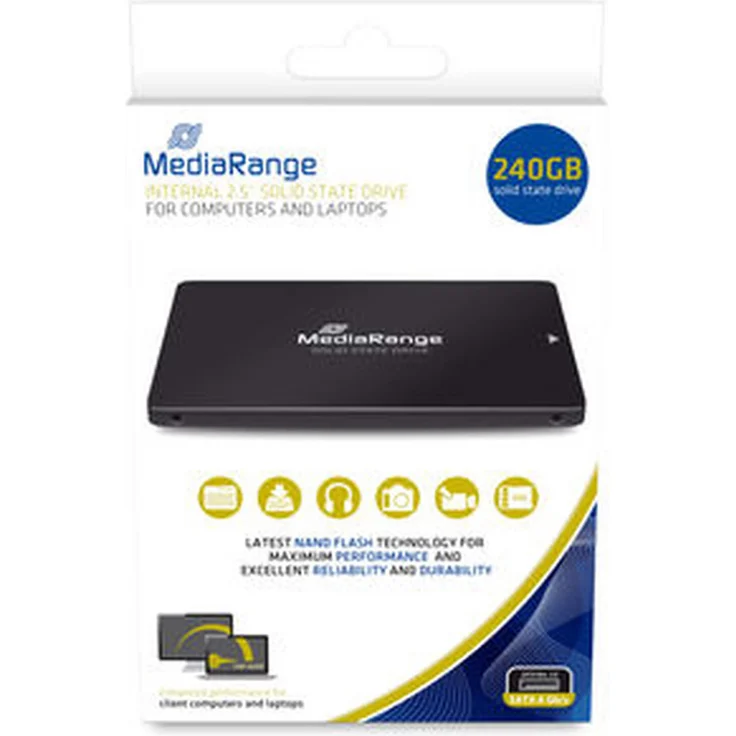 MediaRange MR1002 - Solid-State-Disk - 240 GB - intern - 2.5 Zoll (6.4 cm) - SATA 6Gb/s - Schwarz (MR1002) – Bild 2
