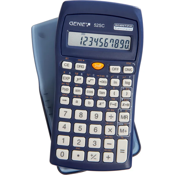 Genie 52 SC technisch-wissenschaftlicher Rechner (136 Funktionen, 10 stelliges Display, Inkl. Schutzdeckel) blau