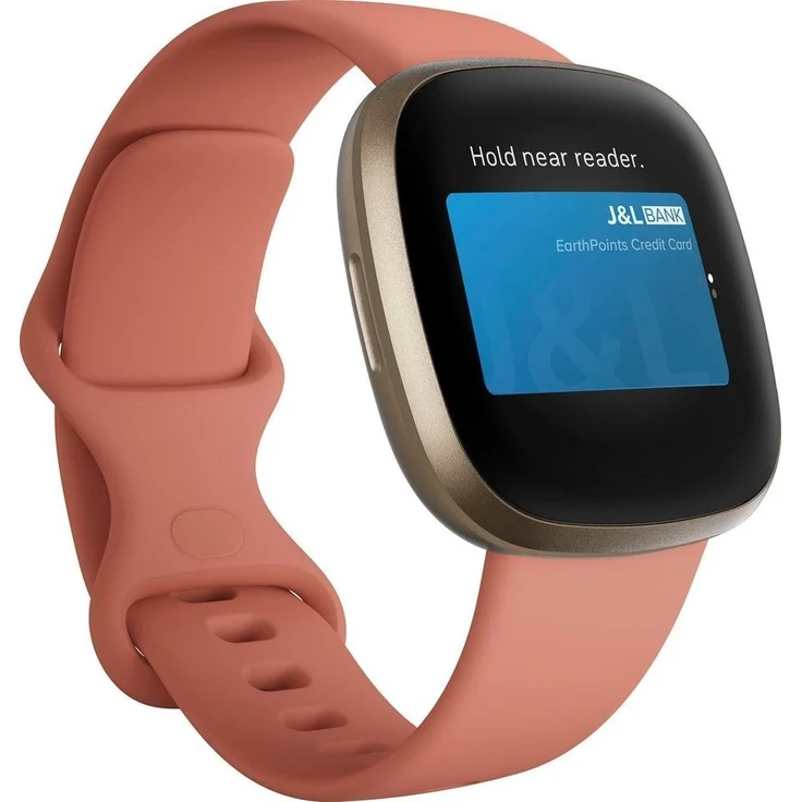 Fitbit Versa 3 Smartwatch GPS, Damen, S/L, Aluminiumgehäuse, Softgold/Altrosa – Bild 4
