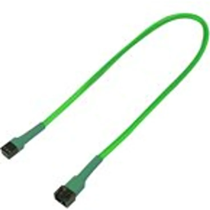 Nanoxia - Verlängerungskabel für Lüfterspannungsversorgung - 3 PIN Internal Power (W) bis 3 PIN Internal Power (M) - 30 cm - Neongrün (NX3PV30NG)