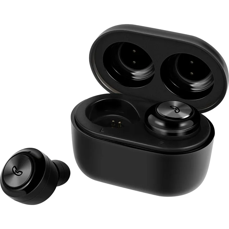 Platinet Bluetooth V5.0 Earphones Sport + Charging Station PM1085 SCHWARZ, 3,0 x3,2 x 6,3 cm