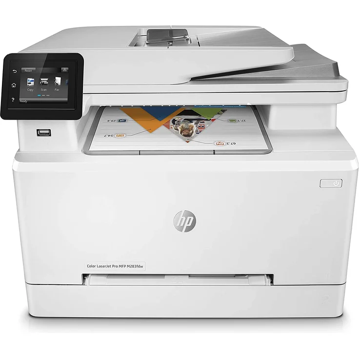 HP Color LaserJet Pro MFP M283fdw (4-in-1) Multifunktionsdrucker - (Laser) Farbe, Druckgeschwindigkeit: 21 s/w, 21 Farbe, Auflösung: 600 x 600, USB, LAN, WLAN, AirPrint, WiFi-Direct, Cloud Print (7KW75A) – Bild 1