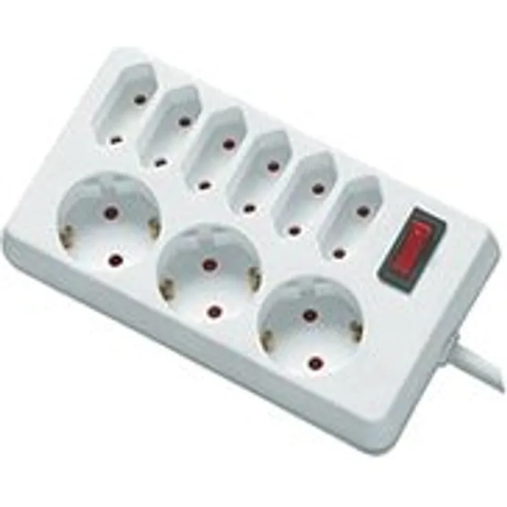 REV Ritter 00250101 Steckdosenleiste 6+3 mit Schalter KS 1.4 m, weiß