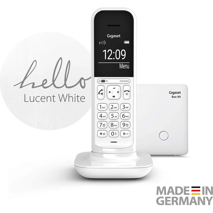 Gigaset CL390A schnurloses Design-Telefon mit Anrufbeantworter, DECT Telefon mit Freisprechfunktion, großem Grafik Display, leicht zu bedienen mit intuitiver Menüführung, Lucent White, Analog-Telefon, weiß – Bild 4