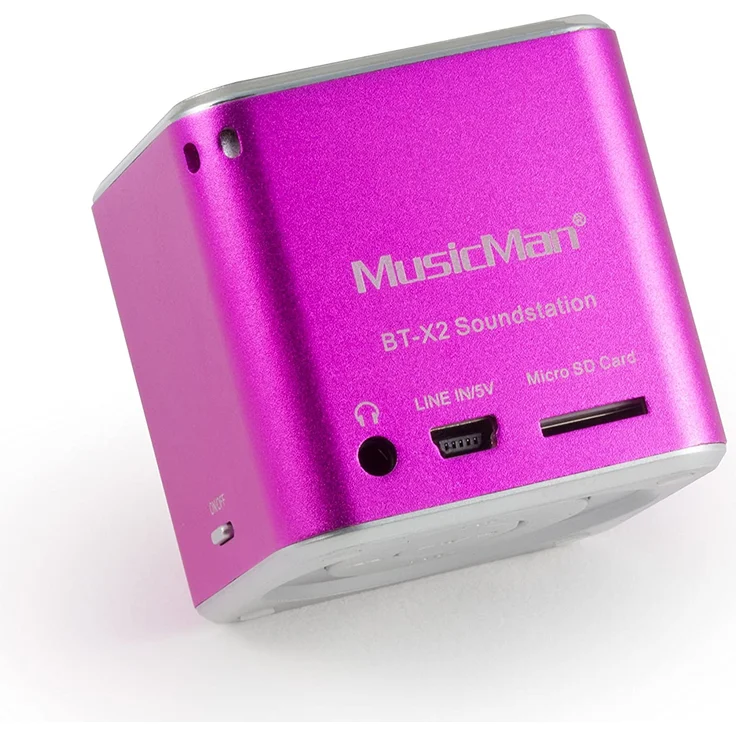 Technaxx MusicMan mini BT-X2 Bluetooth-Lautsprecher mit Kartenleser, pink – Bild 1