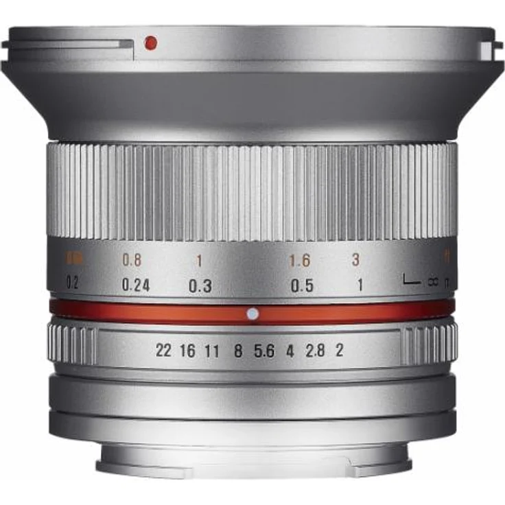 Samyang 12-2,0 Objektiv APS-C MFT manueller Fokus Fotoobjektiv, Weitwinkelobjektiv silber – Bild 1