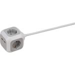 Brennenstuhl ALEA-Power 1150100 USB-Charger Steckdosenblock / Steckdosenwürfel 4-fach (mit 2x USB, 1,4m Kabel und erhöhtem Berührungsschutz)