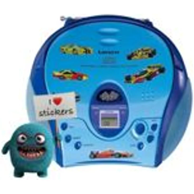 Lenco SCD-24 Kids CD-Player blau CD-Player FM-Radio klinken stickers – Bild 1