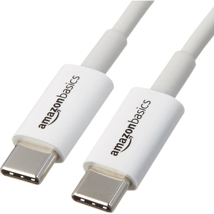 AmazonBasics - Verbindungskabel, USB Typ C auf USB Typ C, USB 2.0, 1,8 m, Weiß – Bild 1