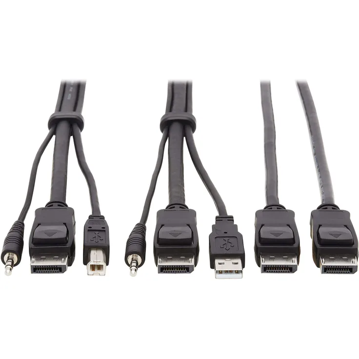 Tripp Lite P783-006-DP Dual DisplayPort KVM Kabel Kit 4K USB 3,5 mm Audio 3xM/6ft