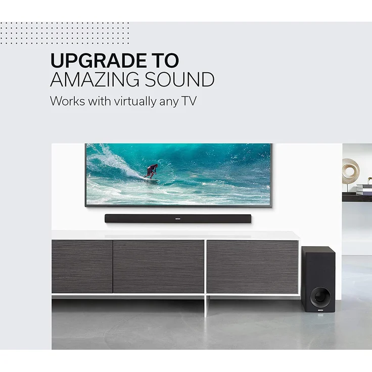 Denon DHT-S316BKE2 2.1 Soundbar mit Subwoofer, kabellos/kabelgebunden, geeignet für TV, schwarz (2019) – Bild 8