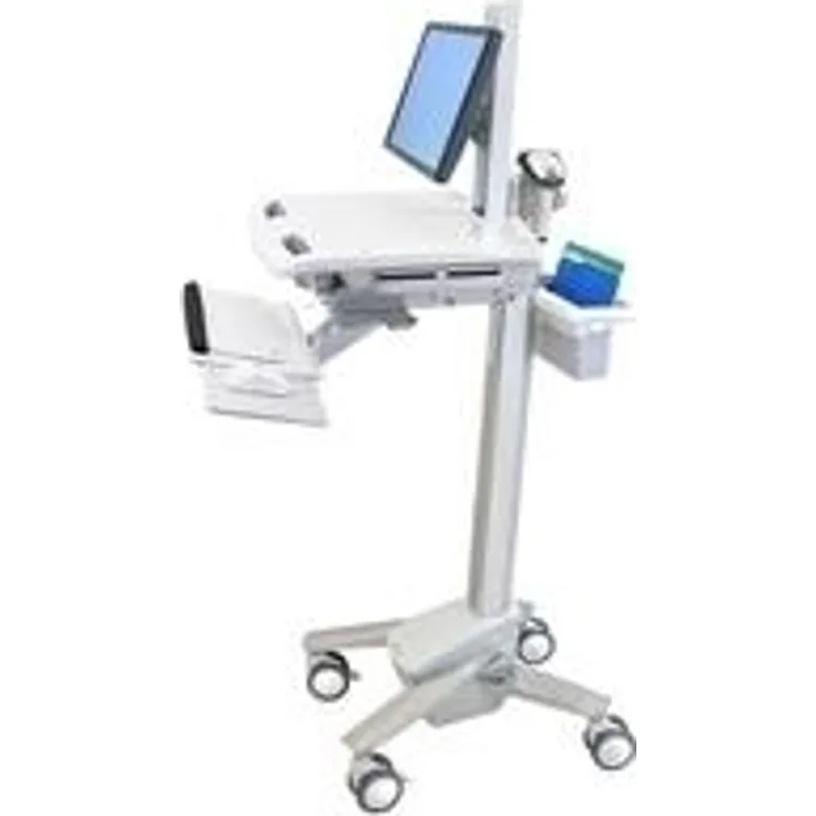 Ergotron StyleView EMR Cart with LCD Pivot - Wagen für LCD-Display/Tastatur/Maus/CPU/Notebook/Barcodescanner - Kunststoff, Aluminium, verzinker Stahl - Grau, weiß, Polished Aluminum - Bildschirmgröße: bis zu 55,9 cm (bis zu 55,90cm (22'') ) - Montageschni