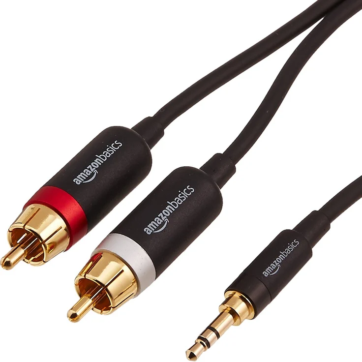 AmazonBasics PBH-19823 Cinch-Audiokabel, 3,5-mm-Klinkenstecker auf 2 x Cinch-Stecker, 4,57 m – Bild 1