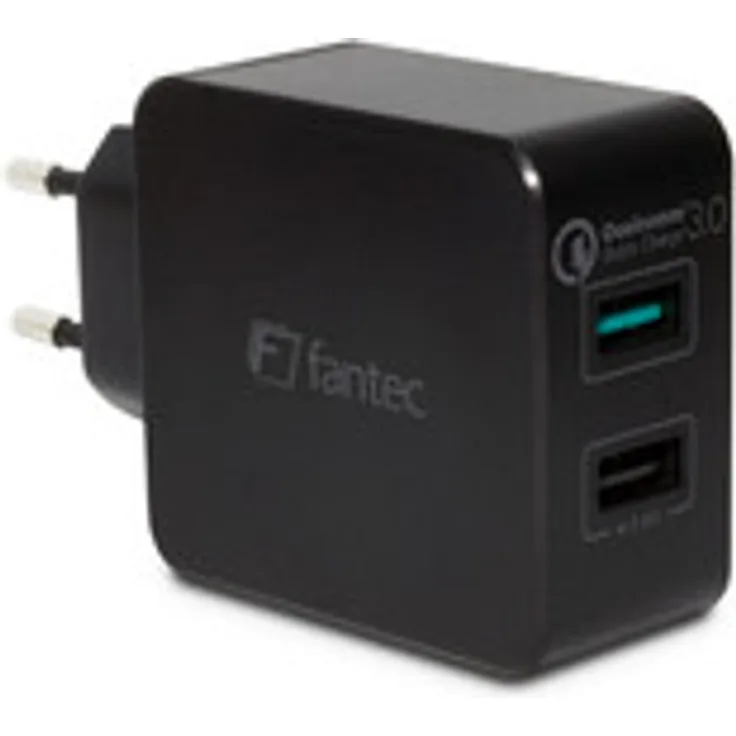 FANTEC QC3-A21 Quick Charge 3.0 Ladegerät und 2x USB Anschlüssen mit 30W schwarz
