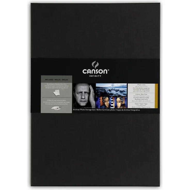 Canson 400052304 Archiv Boxen mit 25 Blatt Kristallpapier, A3+, 33.7 x 48.9 x 3.5 cm