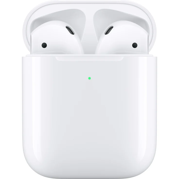 Apple AirPods (2. Generation) mit kabellosem Ladecase, True Wireless In-Ear Kopfhörer mit Bluetooth, Mikrofon, geeignet für iPhone, weiß (MRXJ2ZM/A) – Bild 1