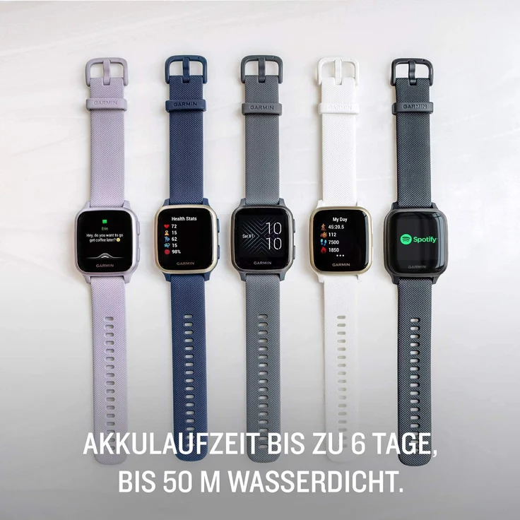 Garmin Venu Sq Smartwatch GPS, Unisex, Kunststoffgehäuse, Schiefer/Grau (010-02427-10) – Bild 10