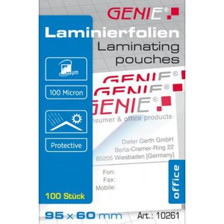 Genie Visitenkarten Laminierfolien