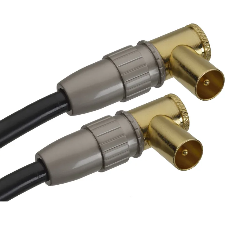 aricona HDTV Antennenkabel mit 90 Grad Winkelstecker – Audio Koaxialkabel mit Adapter für Receiver und Fernseher / 5 Meter