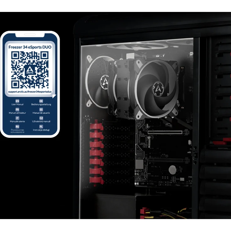 ARCTIC Freezer 34 eSports DUO - Prozessorkühler - (für: LGA1156, LGA1155, LGA1150, LGA2011-3, LGA1151, AM4, LGA2066) - Aluminium - 120 mm - weiß (ACFRE00061A) - Preisvergleich – Bild 1