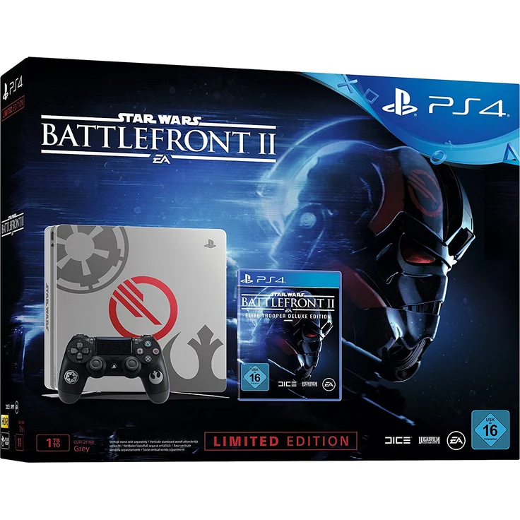 Sony PlayStation 4 Slim Limited Edition Silver 1TB Bundle inkl. Star Wars Battlefront II – Bild 1