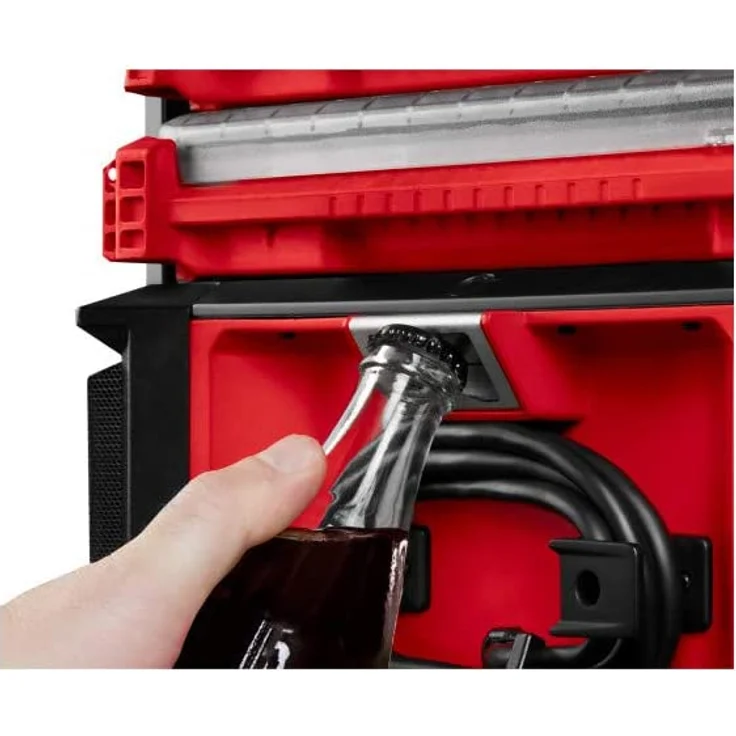 Milwaukee M18PRCDAB+-0 Baustellenradio mit Bluetooth, geeignet für Outdoor, spritzwassergeschützt, rot, schwarz – Bild 7