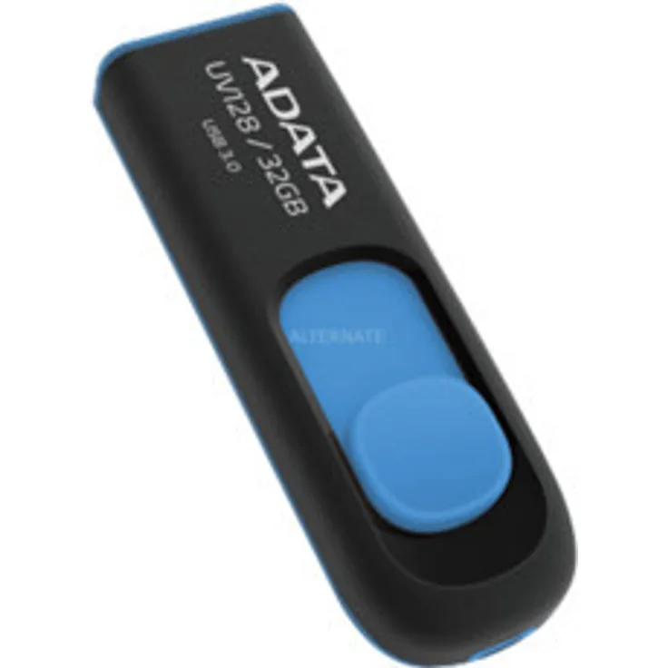 ADATA UV128 32GB USB3.1 Flashlaufwerk, schwarz-blau